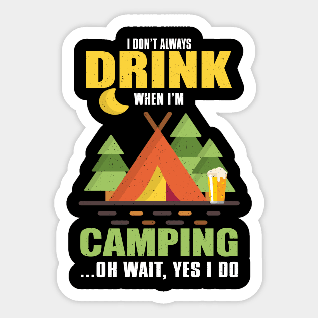 Camp Camping Camper Campfire Campsite Hiking Gift Sticker by Tee__Dot